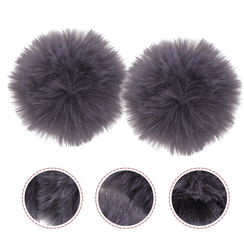2pcs grey microphone furry - grey,